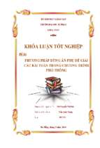 Phương pháp dùng ẩn phụ để giải các bài toán trong chương trình phổ thông..