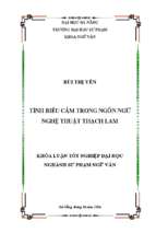 Tính biểu cảm trong ngôn ngữ nghệ thuật thạch lam.