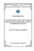 Vận dụng phương pháp thẻ cân bằng điểm (balance scorecard) tại công ty tnhh msc việt nam