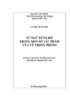 Từ ngữ xưng hô trong một số tác phẩm của vũ trọng phụng.