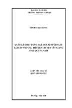 Quản lý hoạt động dạy học 02 buổingày tại các trường tiểu học huyện tây giang tỉnh quảng nam