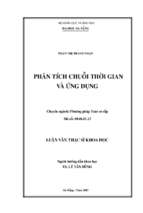 Phân tích chuỗi thời gian và ứng dụng..