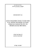Quản lý hoạt động tự học của học sinh ở các trường thcs huyện tây giang tỉnh quảng nam đáp ứng yêu cầu đổi mới giáo dục phổ thông