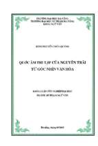 Quốc âm thi tập của nguyễn trãi từ góc nhìn văn hóa..