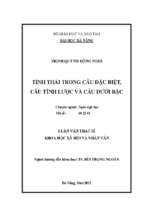 Tình thái trong câu đặc biệt, câu tỉnh lược và câu dưới bậc..