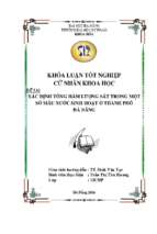 Xác định tổng hàm lượng sắt trong một số mẫu nước sinh hoạt ở thành phố đà nẵng.