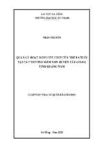 Quản lý hoạt động vui chơi của trẻ 5 6 tuổi tại các trường mầm non huyện tây giang tỉnh quảng nam