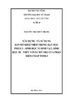 Xây dựng và sử dụng bản đồ khái niệm trong dạy hoc phần 3   sinh học vi sinh vật, sinh học 10   thpt với sự hỗ trợ của phần mềm cmap tools.