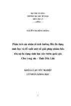 Phân tích các nhân tố ảnh hưởng đến đa dạng sinh học và đề xuất một số giải pháp nhằm bảo tồn sự đa dạng sinh học của vườn quốc gia chư yang sin – tỉnh đắk lắk.