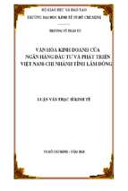 Văn hóa kinh doanh của ngân hàng đầu tư và phát triển việt nam   chi nhánh tỉnh lâm đồng