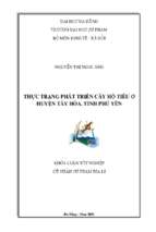 Thực trạng phát triển cây hồ tiêu ở huyện tây hòa, tỉnh phú yên.