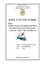 Vai trò của đạo đức kinh doanh trong nền kinh tế thị trường định hướng xã hội chủ nghĩa ở việt nam hiện nay.