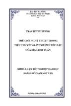 Thế giới nghệ thuật trong tiểu thuyết giảng đường yêu dấu của mai anh tuấn.