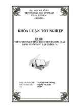 Viết chương trình trò chuyện đơn giản bằng ngôn ngữ lập trình c#.