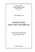 Thành ngữ mới trong tiếng việt hiện đại.
