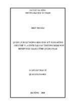Quản lý hoạt động giáo dục kỹ năng sống cho trẻ 5 – 6 tuổi tại các trường mầm non huyện tây giang tỉnh quảng nam