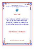 Những giải pháp chủ yếu tài cấu trúc vốn trong quá trình chuyển đổi tổng công ty cao su việt nam thành tập đoàn doanh nghiệp cao su việt nam
