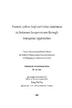 Tomato yellow leaf curl virusresistance in solanum lycopersicum through transgenic approaches
