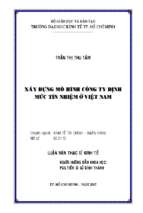 Xây dựng mô hình công ty định mức tín nhiệm ở việt nam