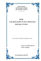 Vận dụng sơ đồ tư duy trong dạy học địa lý lớp 4.