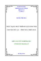 Thực trạng phát triển du lịch sinh thái ở huyện phú lộc – tỉnh thừa thiên huế.