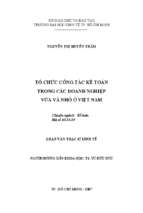 Tổ chức công tác kế toán trong các doanh nghiệp vừa và nhỏ ở việt nam