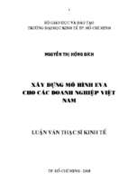 Xây dựng mô hình eva cho các doanh nghiệp việt nam
