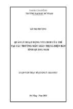 Quản lý hoạt động vui chơi của trẻ tại các trường mẫu giáo thị xã điện bàn tỉnh quảng nam