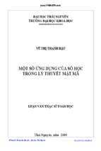 Ứng dụng của số học trong lý thuyết mật mã