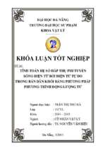 Tính toán hệ số hấp thụ phi tuyến sóng điện từ bởi điện tử tự do trong bán dẫn khối bằng phương pháp phương trình động lượng tử.