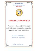 Ứng dụng công nghệ gis xác định vùng thích hợp nuôi trồng thủy sản tại huyện hòa vang, tp đà nẵng