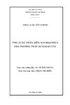 Ứng dụng phần mềm mathematica cho phương pháp runge   kutta