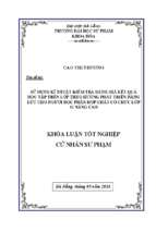 Sử dụng kĩ thuật kiểm tra đánh giá kết quả học tập trên lớp theo hướng phát triển năng lực cho người học phần hợp chất có chức lớp 11 nâng cao.