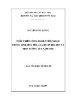 Phát triển công nghiệp tiền giang trong tình hình mới (giai đoạn 2006   2015 và định hướng đến 2020)