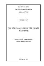 Yếu tố lãng mạn trong tiểu thuyết marc levy.