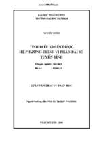 Tính điều khiển được hệ phương trình vi phân đại số tuyến tính.