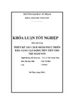 Thiết kế trò chơi nhằm phát triển khả năng vận động tiền viết cho trẻ mầm non
