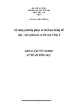Sử dụng phương pháp sơ đồ đoạn thẳng để dạy   học giải toán có lời văn ở lớp 4.
