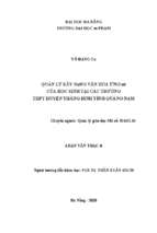 Quản lý xây dựng văn hóa ứng xử của học sinh tại các trường trung học phổ thông huyện thăng bình tỉnh quảng nam