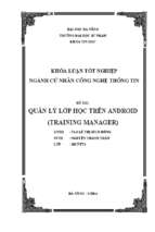 Quản lý lớp học trên android (training manager).