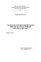 Vận dụng kế toán quản trị theo hướng tinh gọn tại công ty tnhh qmi industrial việt nam
