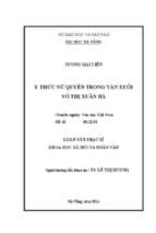 Ý thức nữ quyền trong văn xuôi võ thị xuân hà..