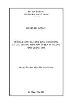 Quản lý công tác huy động cộng đồng tại các trường mầm non huyện tây giang, tỉnh quảng nam