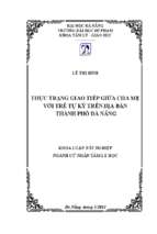 Thực trạng giao tiếp giữa cha mẹ với trẻ tự kỷ trên địa bàn thành phố đà nẵng.