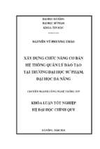 Xây dựng chức năng cơ bản hệ thống quản lý đào tạo tại trường đại học sư phạm đại học đà nẵng.