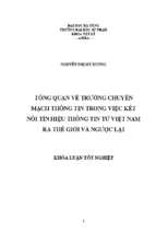 Tổng quan về trường chuyển mạch thông tin trong việc kết nối tín hiệu thông tin từ việt nam ra thế giới và ngược lại.