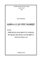 Thiết kế bài giảng điện tử e learing hỗ trợ dạy học phần cảm ứng điện từ vật lý 11 nâng cao.