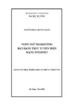Ngôn ngữ marketing bán hàng trực tuyến trên mạng internet.