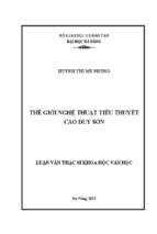 Thế giới nghệ thuật tiểu thuyết cao duy sơn.