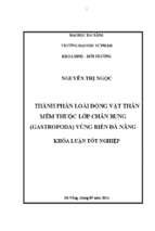 Thành phần loài động vật thân mềm chân bụng (gastropoda) vùng biển đà nẵng.